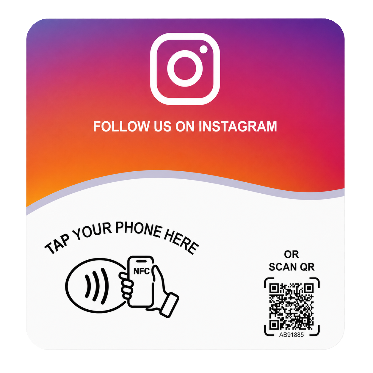 NFC plaketa na otvorenie Instagram profilu